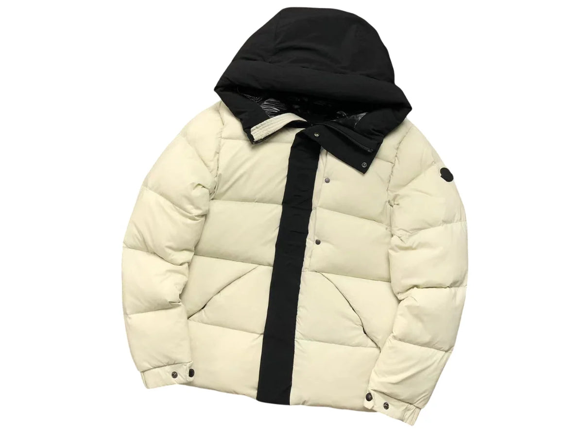 Moncler Madeira Down Jacket in Cream/Black